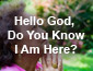 Hello God, do you know I am here?